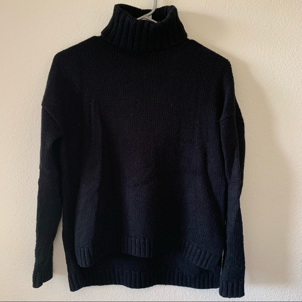Old Navy, turtle neck, relaxed fit knit sweater, black, XS